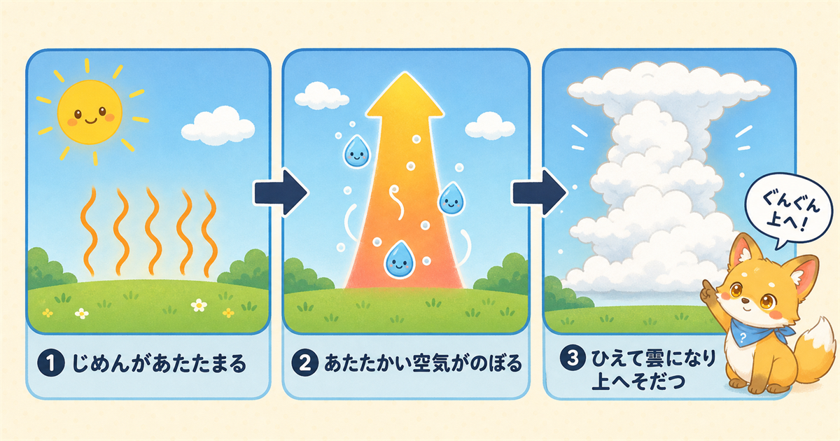 入道雲ができる3段階